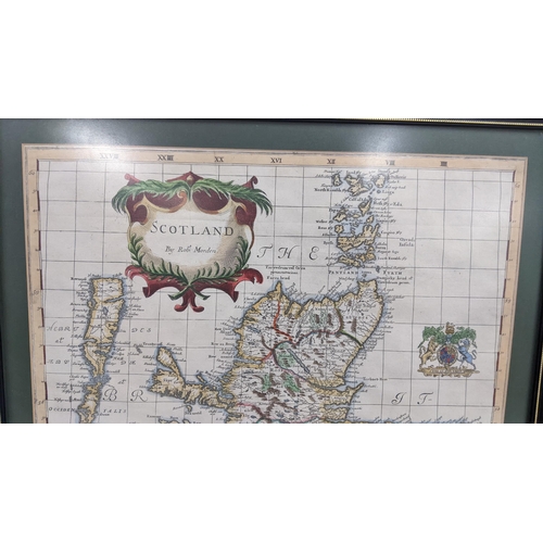 206 - A late 17th century Robert Morden map of Scotland 35cm x 44cm framed Location:LWF
If there is no con... 