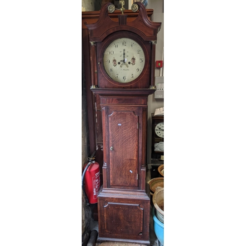 325 - An early 19th century oak and mahogany 8-day longcase clock, 207cm h x 53.5cm w
Location:FOYER

If t... 