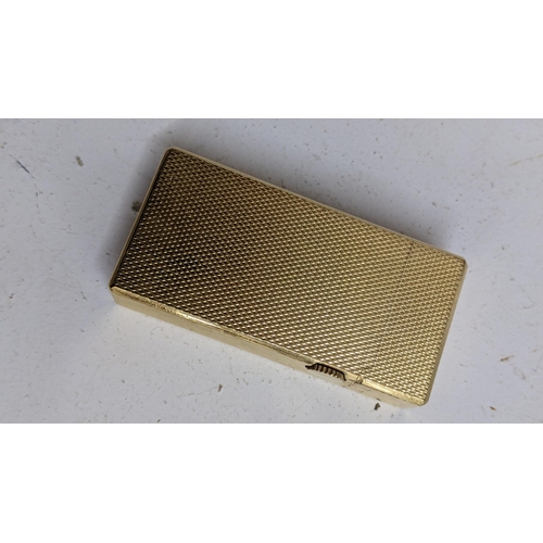 331 - A Dunhill 70 gold plated lighter with flints and fitted box, together with a fountain pen
Location:C... 