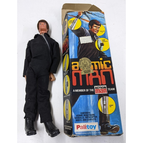 70 - A boxed Atomic Man Action figure by Palitoy with original box, missing Rotocopter and leaflets Locat... 