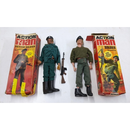 76 - Two Palitoy Action Man figures with original boxes to include Action Soldier and Soldier with missin... 