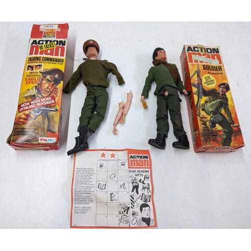 77 - Two Palitoy Action Man figures with original boxes to include Talking Commander (talking function do... 