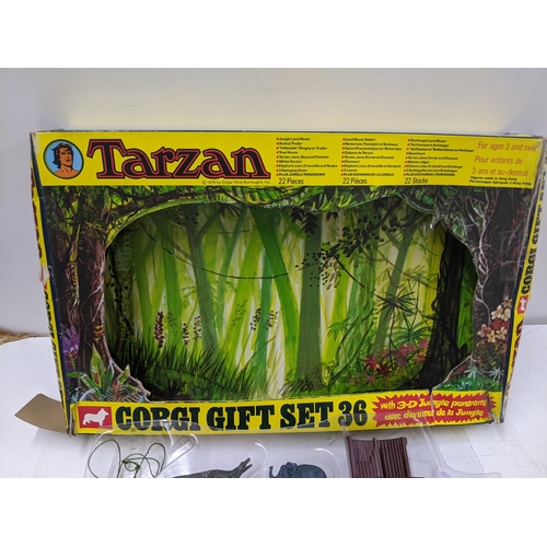 83 - A boxed Corgi gift set 36 Tarzan with all figurines apart from the Swinging Vines A/F Location: 8-3
... 