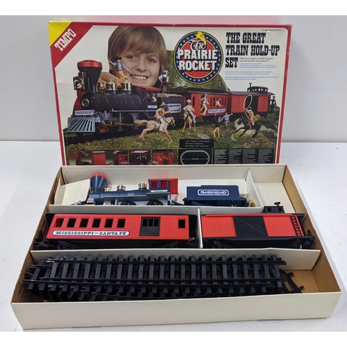 87 - The Prairie Rocket - The Great Train Hold-Up set by Timpo in original box with missing figures Locat... 