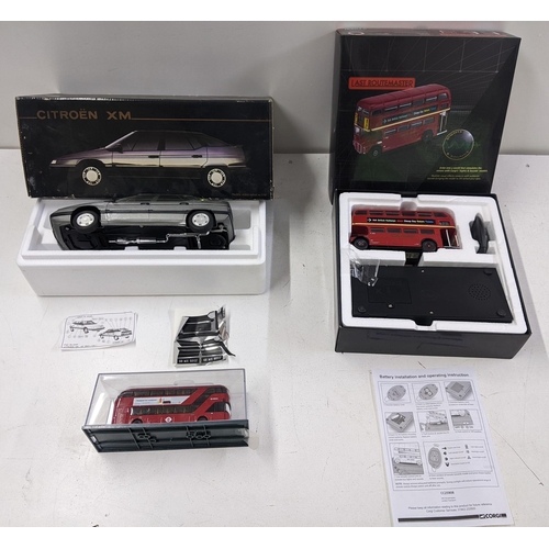 90 - Three Diecast vehicles to include a boxed 1/18 scale Citroen XM by Solido, a boxed Last Routemaster ... 