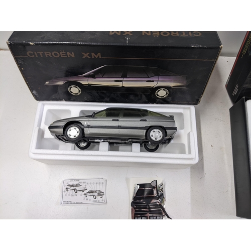 90 - Three Diecast vehicles to include a boxed 1/18 scale Citroen XM by Solido, a boxed Last Routemaster ... 