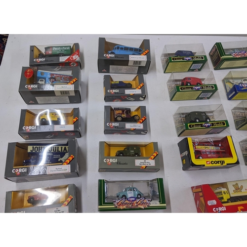 98 - A collection of 25 boxed Corgi Diecast vehicles to include a Corgi Classics Royal Mail Morris minor ... 