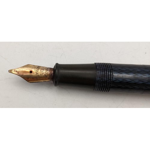 115 - A Conway Stewart no 77 fountain pen with 14ct gold nib in a lady Sheaffer case 
Location: CAB2