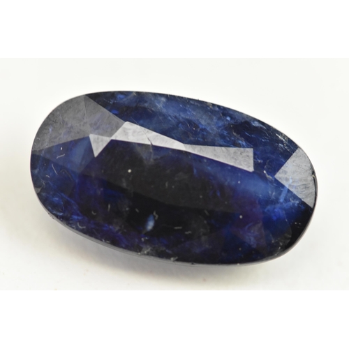 138 - An oval faceted cut loose sapphire gemstone, 21.7mm x 12.6mm x 6.2mm LOCATION: CAB