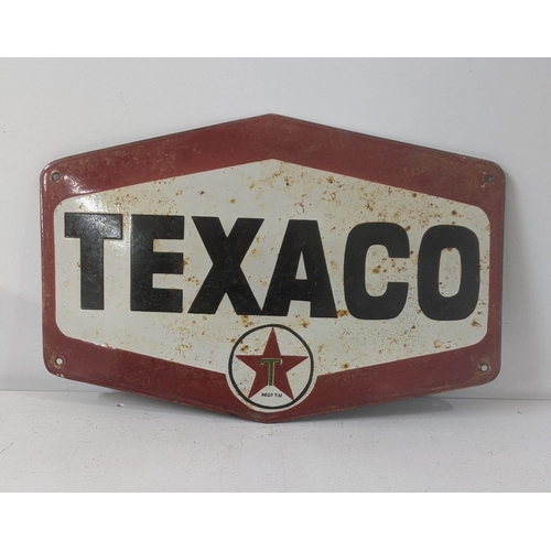 145 - A late 20th century Texaco enamel advertising sign 35cmW x 29.5cmH 
Location: A4B

If there is no co... 