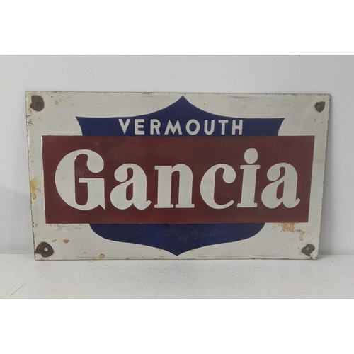 143 - A late 20th century Vermouth Gancia enamel advertising sign 48cmWx 27cmH
Location: A3F
If there is n... 