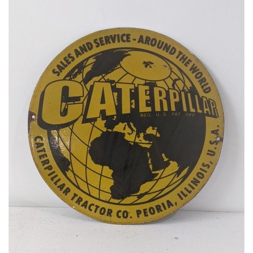 162 - A late 20th century caterpillar enamel advertising sign 38cm in diameter
Location: BWR
If there is n... 