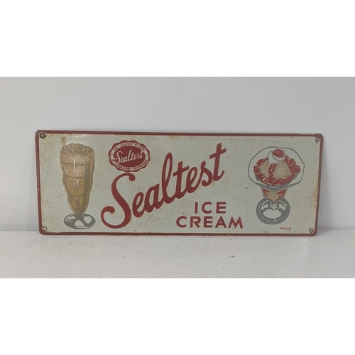 164 - A Late 20th Century Sealtest Ice Cream enamel advertising sing 51cmW x 18cmH
Location: LWB
If there ... 