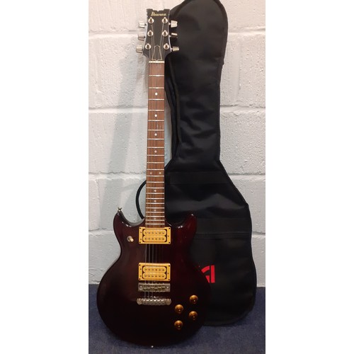 186 - A 1980's Ibanez AR50 6-string electric guitar serial no: D805074 in a wine red colourway with TGI bl... 