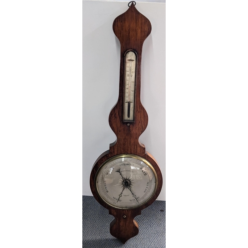 151 - A 19th century banjo barometer, the silvered dial signed Royle & Rawson, 102cm h
Location: RWM
If th... 