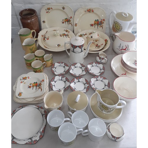 202 - Vintage china to include a Crown Ducal 'Orange Tree' part coffee set, a Booths part coffee set a Cro... 