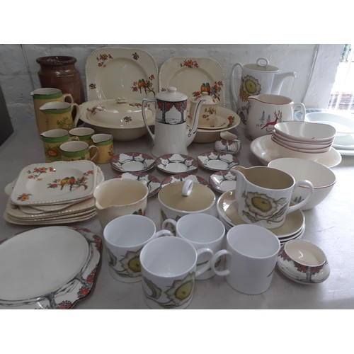 202 - Vintage china to include a Crown Ducal 'Orange Tree' part coffee set, a Booths part coffee set a Cro... 