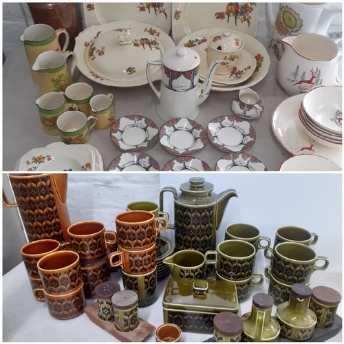 202 - Vintage china to include a Crown Ducal 'Orange Tree' part coffee set, a Booths part coffee set a Cro... 