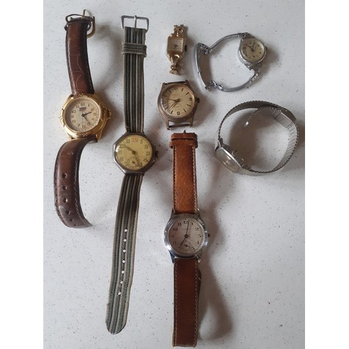 79 - A small group of vintage watches A/F to include a gents Ingersoll 55 and a ladies silver tone Smiths... 