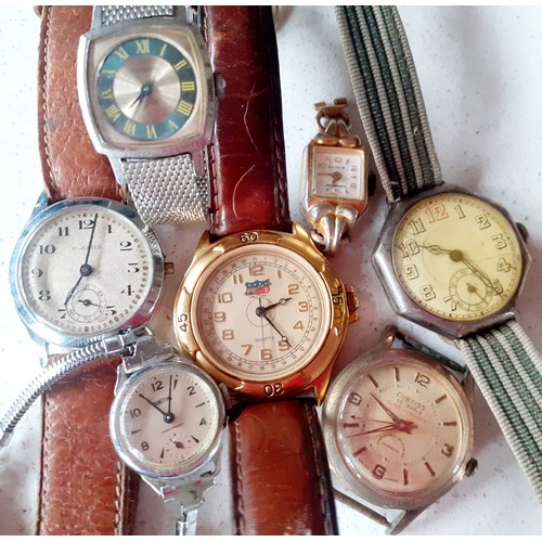 79 - A small group of vintage watches A/F to include a gents Ingersoll 55 and a ladies silver tone Smiths... 