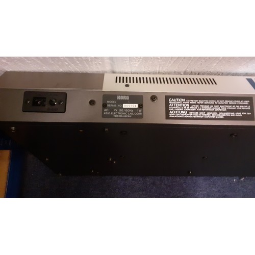 203 - A Korg electric personal keyboard, a super accompaniment system, no leads, serial no:809194. Locatio... 