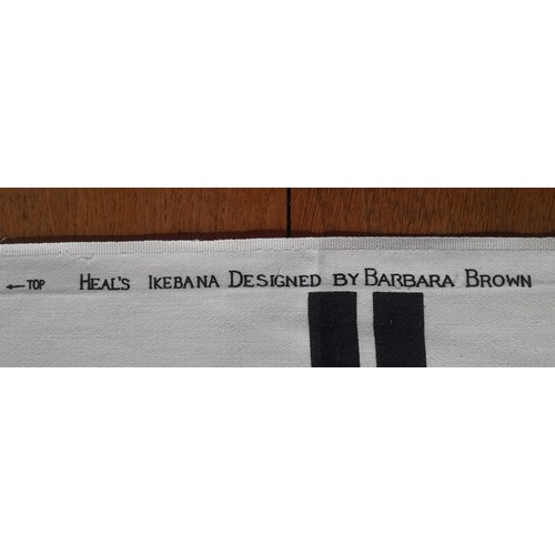 29 - Heals of London-Seven 1971 pieces of Ikebana soft furnishing fabric (originally curtains with hem vi... 