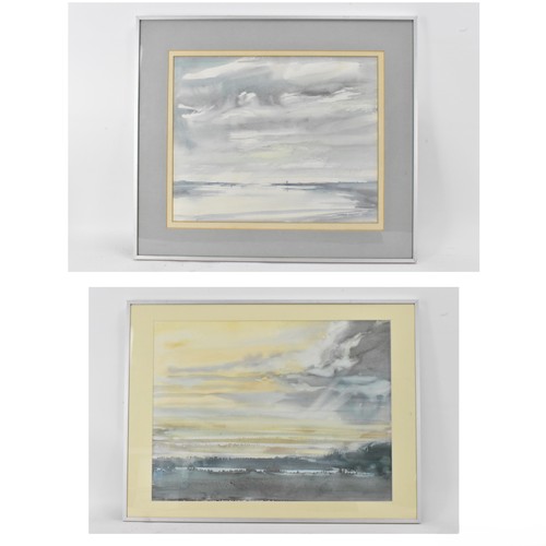 155 - David Smith - two watercolours, one depicting a Norfolk sea landscape scene, signed and dated 1979, ... 