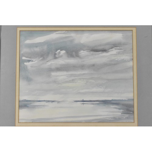 155 - David Smith - two watercolours, one depicting a Norfolk sea landscape scene, signed and dated 1979, ... 