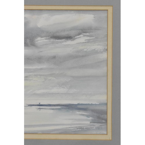 155 - David Smith - two watercolours, one depicting a Norfolk sea landscape scene, signed and dated 1979, ... 