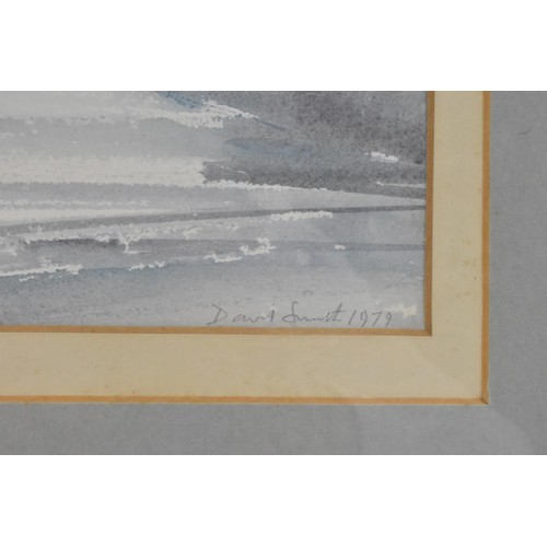 155 - David Smith - two watercolours, one depicting a Norfolk sea landscape scene, signed and dated 1979, ... 