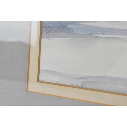 155 - David Smith - two watercolours, one depicting a Norfolk sea landscape scene, signed and dated 1979, ... 