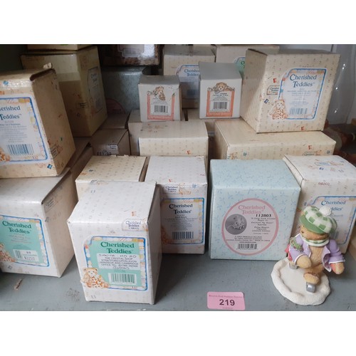 219 - A large quantity of Cherished Teddies composition models in original boxes. Location:G