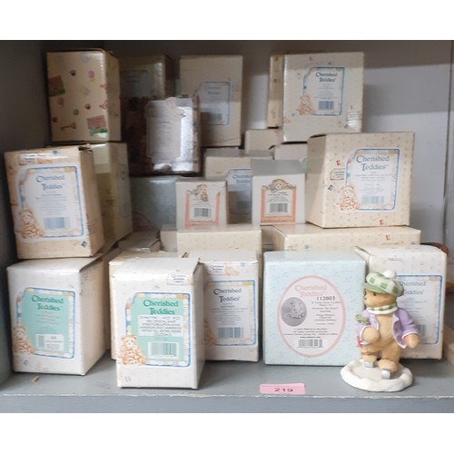 219 - A large quantity of Cherished Teddies composition models in original boxes. Location:G