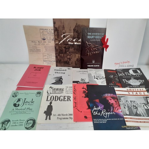 227 - A quantity of Jack the Ripper Interest theatre programmes, cassettes and ephemera to include Ambassa... 