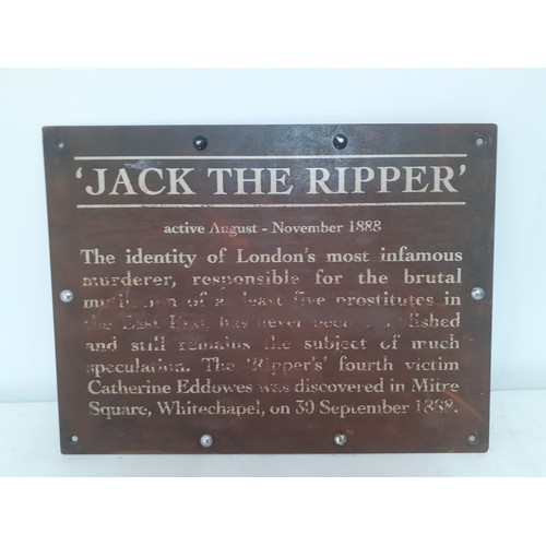 229 - An original Chamber of Horrors at Madame Tussauds, London wrought iron wall plaque entitled 'Jack th... 