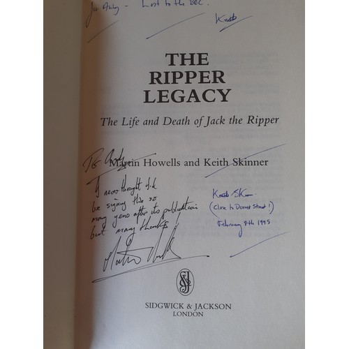 459 - A quantity of Jack the Ripper and related books to include signed First Editions; a signed 1991 The ... 