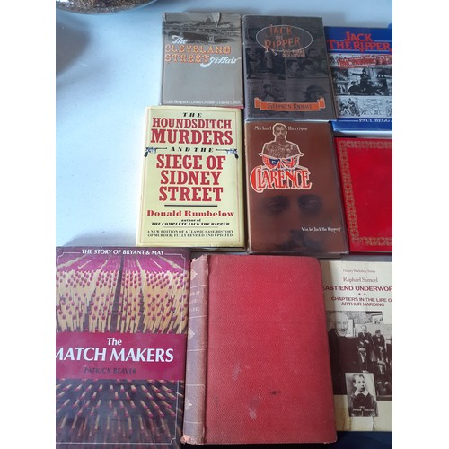 459 - A quantity of Jack the Ripper and related books to include signed First Editions; a signed 1991 The ... 