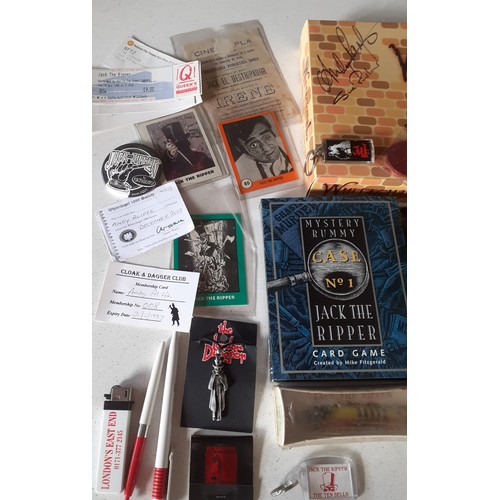 458 - A quantity of Jack the Ripper and Ghoulish toys to include a signed Whitechapel board game, collecto... 