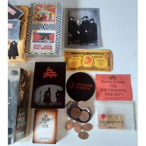 458 - A quantity of Jack the Ripper and Ghoulish toys to include a signed Whitechapel board game, collecto... 