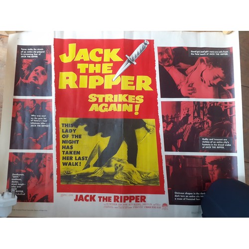 456 - A group of vintage horror movie posters to include Columbia Pictures Sherlock Holmes Meets Jack the ... 