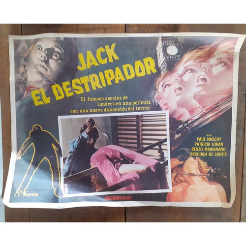 456 - A group of vintage horror movie posters to include Columbia Pictures Sherlock Holmes Meets Jack the ... 