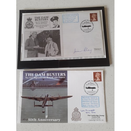 454 - WW2 Interest-Two signed FDC  comprising The Dambusters No 617 Squadron Royal Air Force signed by L J... 