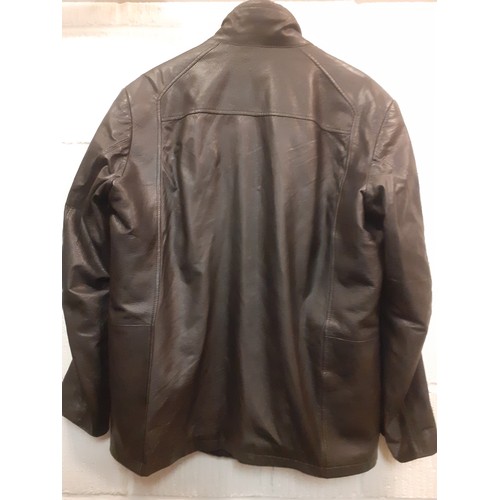 161 - Two gents jackets comprising a Porsche brown faux leather jacket having 5 front pockets and zip fast... 