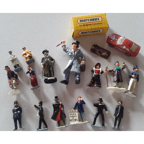 239 - A collection of metal and plastic figures mostly relating to 19th Century Jack the Ripper to include... 