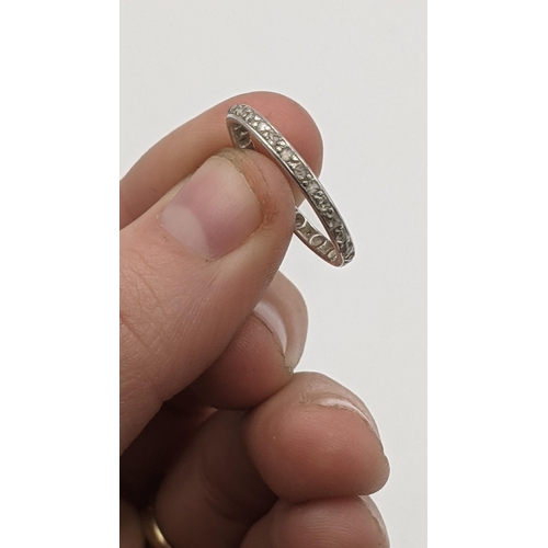 78 - A platinum and diamond chip eternity ring 1.8g Location: CAB 8
If there is no condition report shown... 