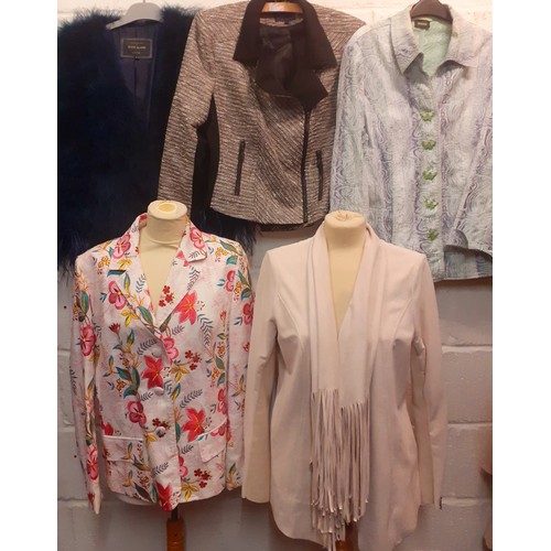 163 - A quantity of modern ladies jackets, mainly UK16-18 to include Gina Bacconi, River Island, M&S and N... 