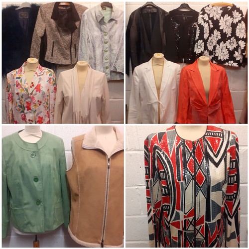 163 - A quantity of modern ladies jackets, mainly UK16-18 to include Gina Bacconi, River Island, M&S and N... 