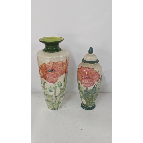 233 - A Moorcroft Chelsea Burslem lustre vase 24cm h, and a matching lidded vase 22cm h Location:4.1
If th... 