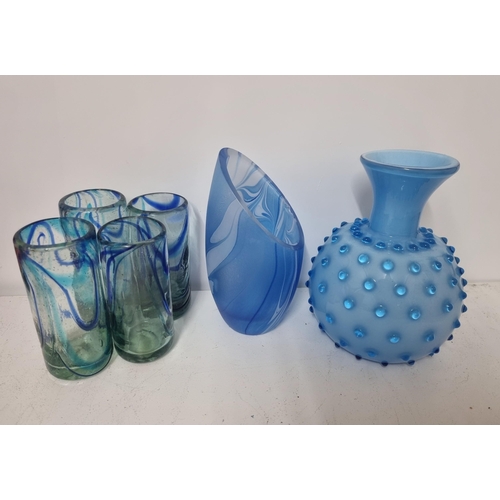 302 - A mixed lot to include a selection of Yankee Candles and others, glass candlesticks, an Italian mid-... 