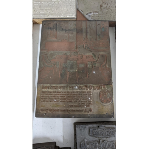 307 - A collection of 20th century and later printing plates and tools to include G-Plan furniture adverti... 